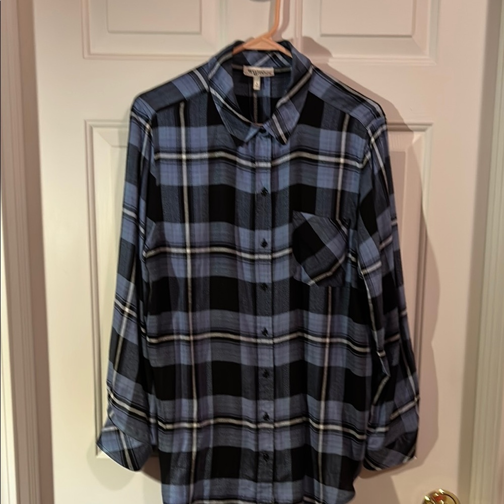 Vineyard Vines Black and Blue Checkered Top